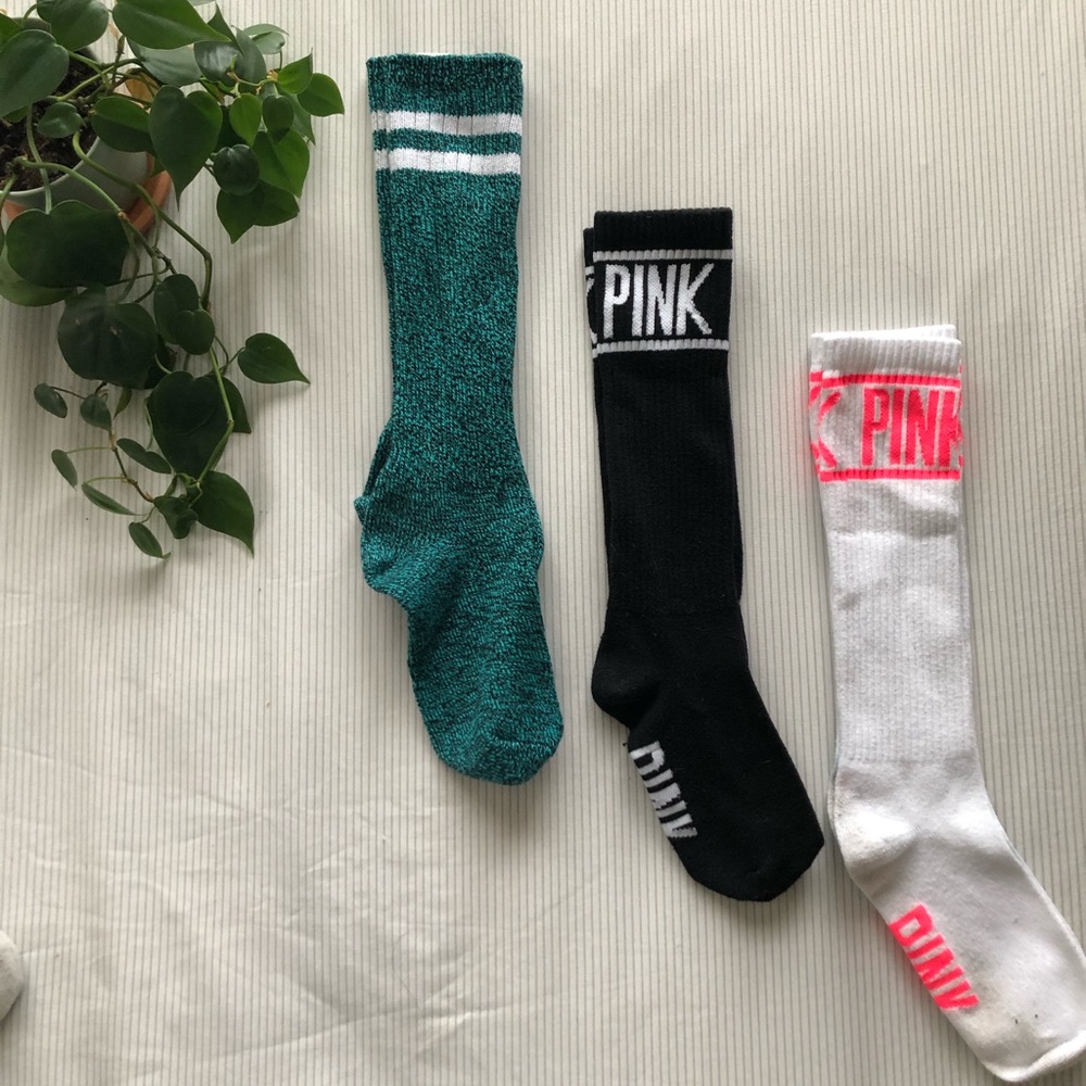 Set of 3 Tube Socks by VS Pink